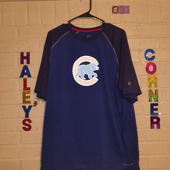 Majestic MLB Chicago Cubs  Cool Base Athletic Shirt Blue Size XL - Picture 1 of 6
